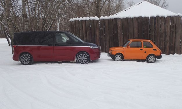 VW Multivan Style Hybrid – T7 z zimą i z Webasto